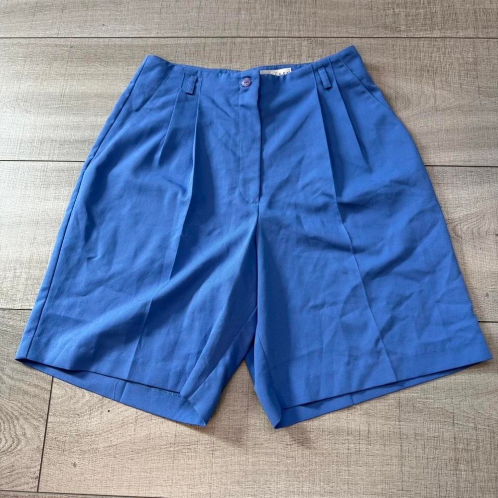 Vintage Tehama Blue Pleated‎ Shorts - Size 8
